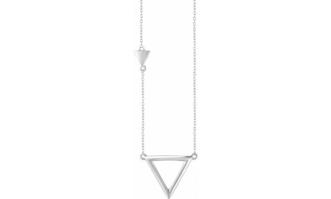 14K White Triangle 18 Necklace