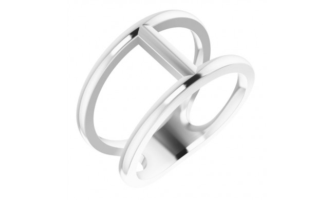 14K White 11.3 mm Negative Space Ring