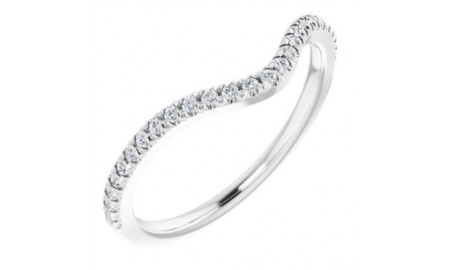 14K White 1/10 CTW Diamond French-Set Matching Band