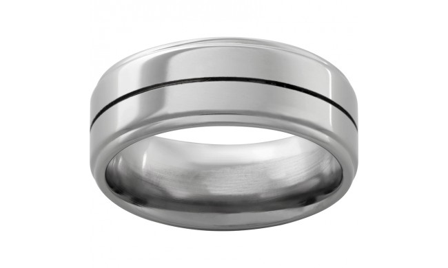 Titanium Flat Band with One .5 mm Groove and Polish Finish