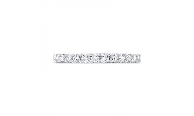 Shah Luxury Round Cut Diamond Half-Eternity Wedding Band In 14K White Gold