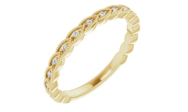 14K Yellow .08 CTW Diamond Anniversary Band