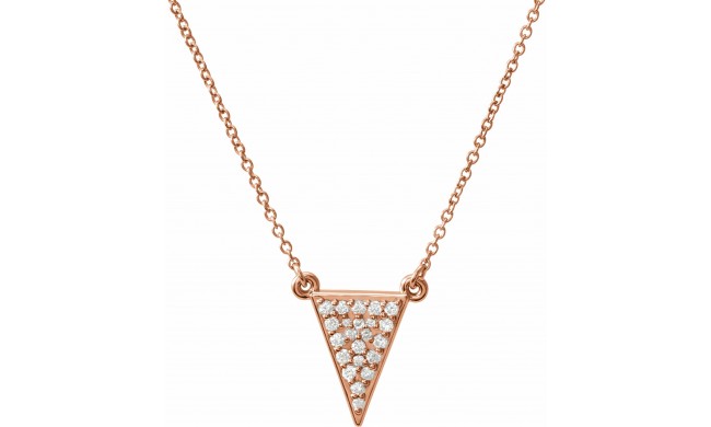 14K Rose 1/5 CTW Diamond Triangle 16.5 Necklace
