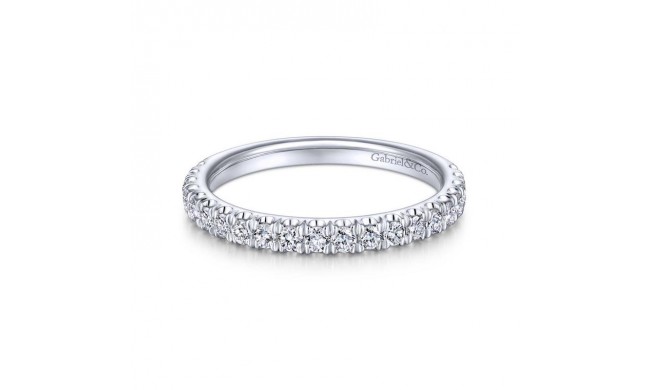 Gabriel & Co. 14k White Gold Contemporary Anniversary Wedding Band