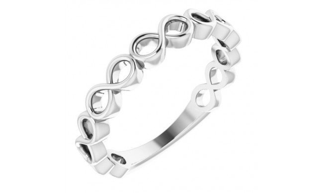 14K White Infinity Stackable Ring