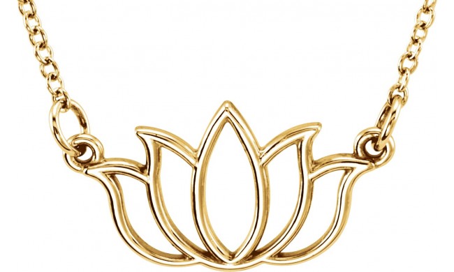 14K Yellow Tiny Poshu00ae Lotus 16-18 Necklace