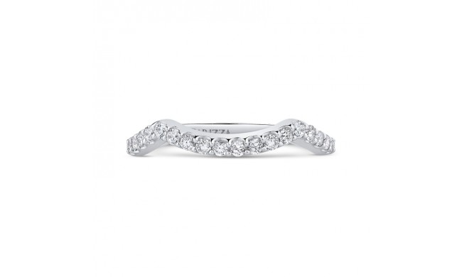 Shah Luxury 14K White Gold Round Diamond Wedding Band