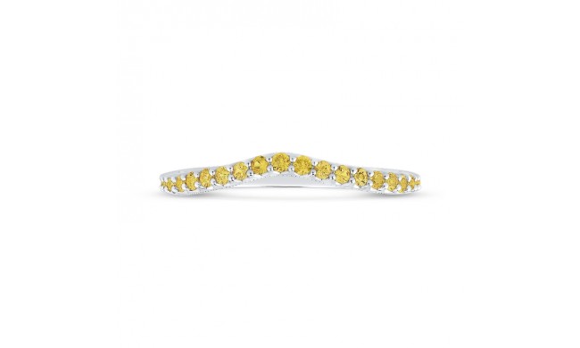 Shah Luxury 14K White Gold Yellow Diamond Half-Eternity Wedding Band