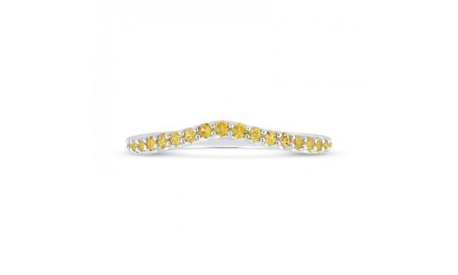 Shah Luxury 14K White Gold Yellow Diamond Half-Eternity Wedding Band