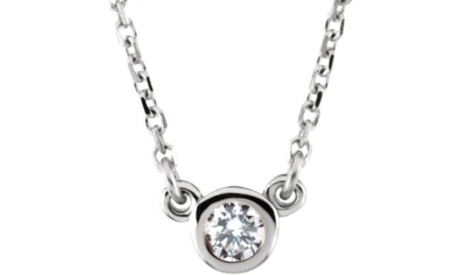 14K White 1/6 CT Diamond Solitaire 18 Necklace