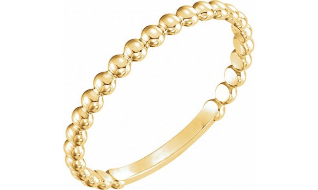 14K Yellow 2 mm Stackable Bead Ring