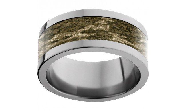 Titanium Flat Band with Mossy Oak Bottomland Inlay