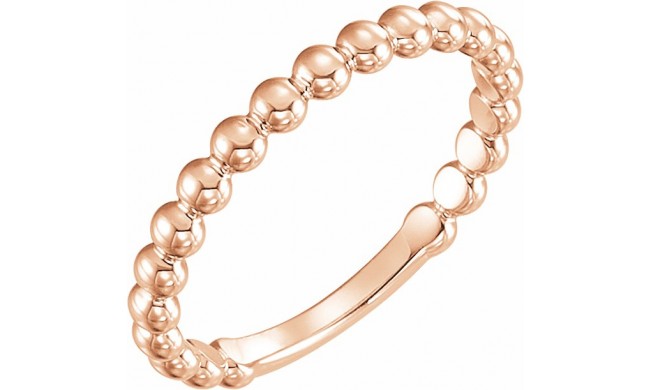 14K Rose 2.5 mm Stackable Bead Ring