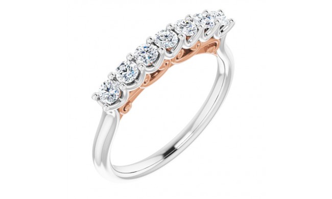 14K White & Rose 3/8 CTW Diamond Anniversary Band