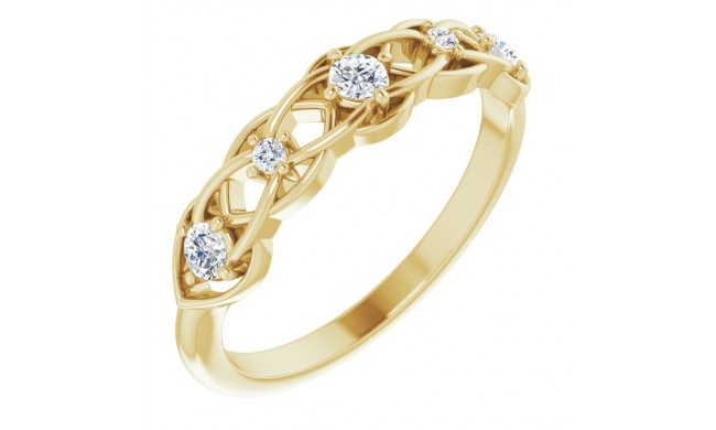 14K Yellow 1/5 CTW Diamond Stackable Ring