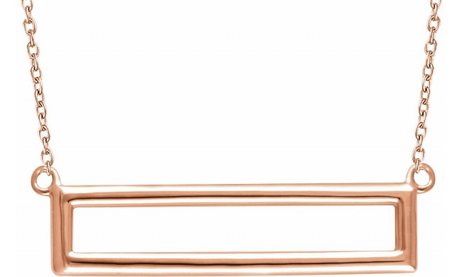 14K Rose Rectangle 16-18 Necklace