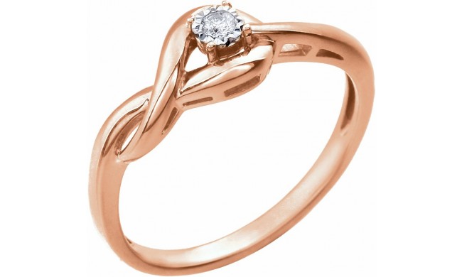 14K Rose .04 CT Diamond Ring