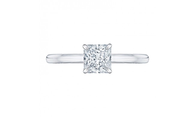 Shah Luxury 14K White Gold Princess Cut Diamond Solitaire Engagement Ring (Semi-Mount)