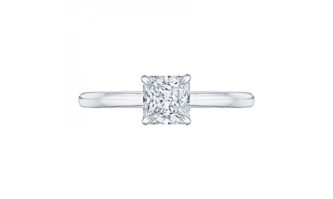 Shah Luxury 14K White Gold Princess Cut Diamond Solitaire Engagement Ring (Semi-Mount)