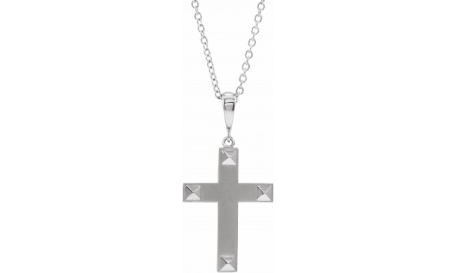 14K White Cross 20 Necklace