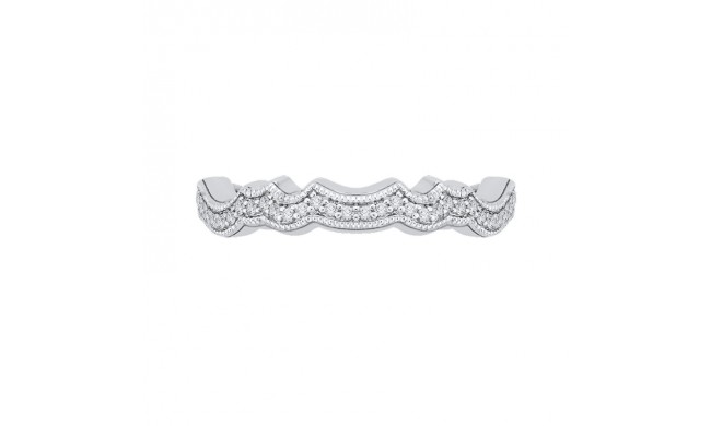 Shah Luxury 14K White Gold Round Diamond Wedding Band