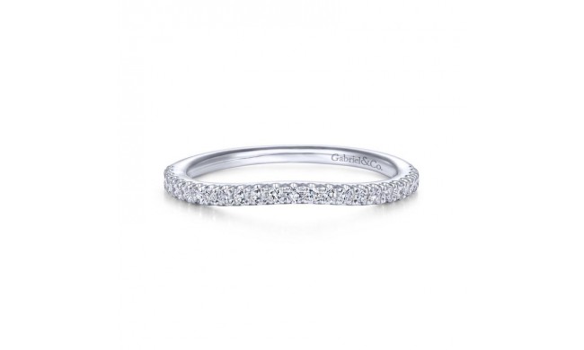 Gabriel & Co. 14k White Gold Contemporary Curved Wedding Band