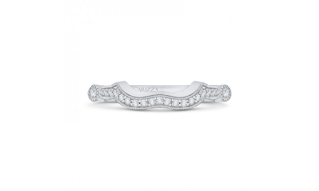 Shah Luxury 14K White Gold Round Diamond Wedding Band