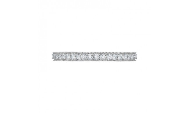 Shah Luxury 14K White Gold Round Diamond Eternity Wedding Band