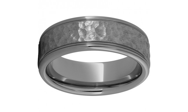 Rugged Tungsten  8mm Rounded Edge Band with Moon Finish