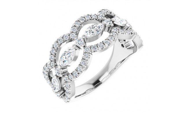 Platinum 1 1/3 CTW Diamond Anniversary Band