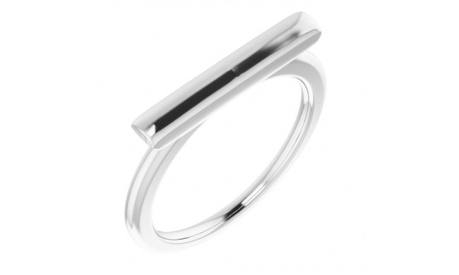 14K White Bar Ring