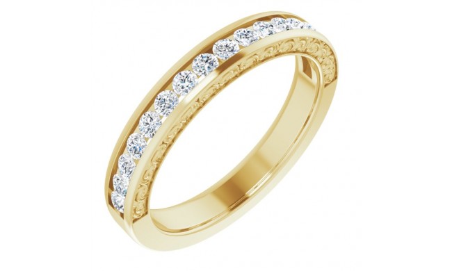 14K Yellow 1/2 CTW Round Diamond Anniversary Band