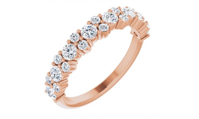 14K Rose 9/10 CTW Diamond Anniversary Band