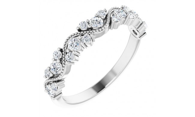 14K White 3/8 CTW Diamond Anniversary Band