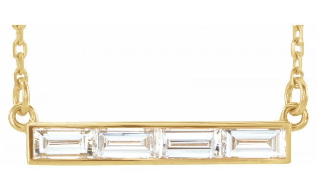 14K Yellow 1/2 CTW Diamond Bar Necklace