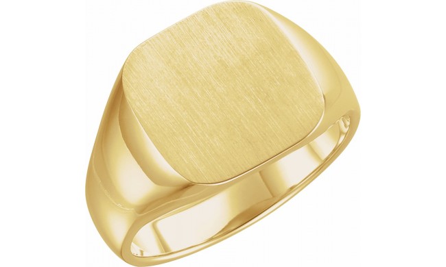 14K Yellow 14x14 mm Square Signet Ring