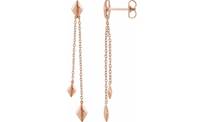 14K Rose Chain Earrings