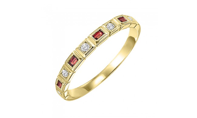Gems One 10Kt Yellow Gold Diamond (1/12Ctw) & Garnet (1/8 Ctw) Ring