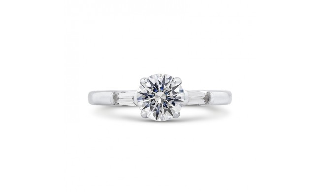 Shah Luxury 14K White Gold Round Diamond Engagement Ring (Semi-Mount)