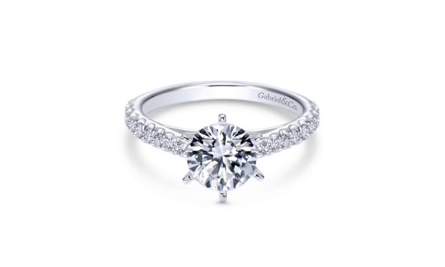 Gabriel & Co. 14k White Gold Contemporary Straight Engagement Ring