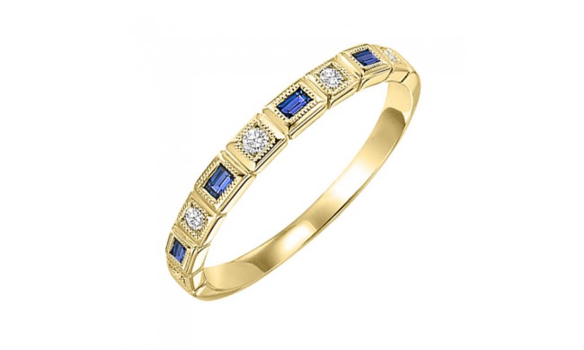 Gems One 10Kt Yellow Gold Diamond (1/20Ctw) & Sapphire (1/8 Ctw) Ring