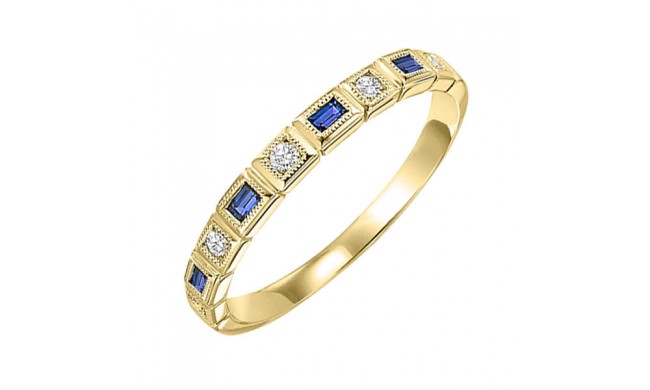 Gems One 10Kt Yellow Gold Diamond (1/20Ctw) & Sapphire (1/8 Ctw) Ring