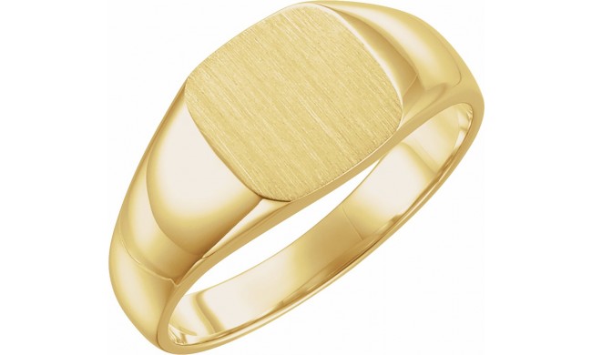 14K Yellow 10x10 mm Square Signet Ring