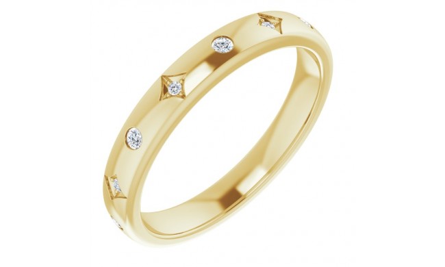 14K Yellow 1/10 CTW Diamond Anniversary Band