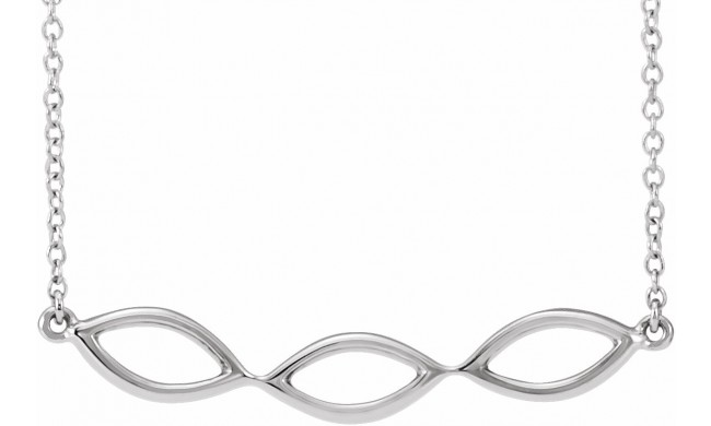 14K White Geometric 16-18 Necklace