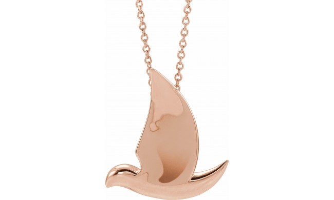 14K Rose Holy Spirit Dove 16-18 Necklace