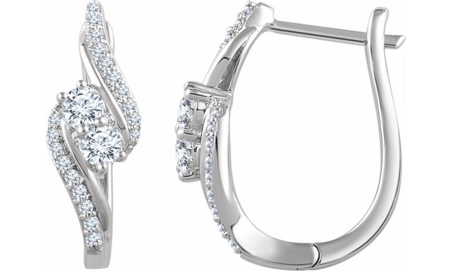 14K White 5/8 CTW Diamond Earrings