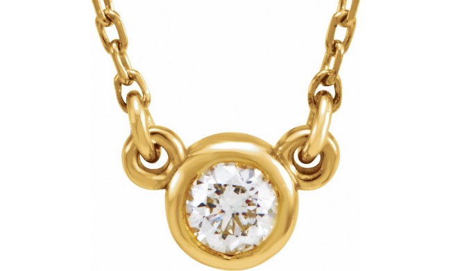 14K Yellow 1/6 CT Diamond Solitaire 18 Necklace