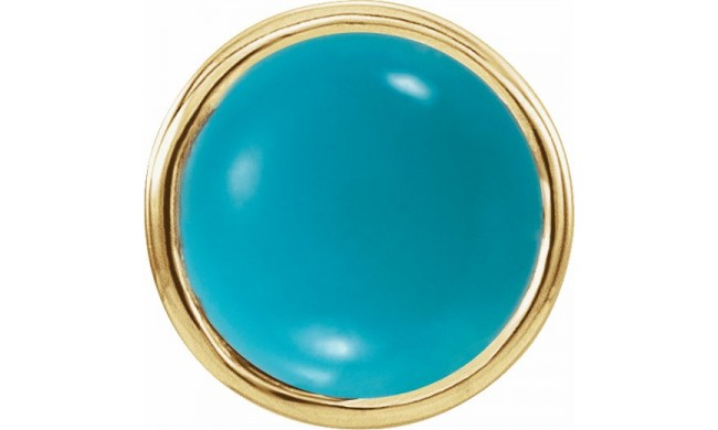 14K Yellow Turquoise Bezel-Set Single Earring