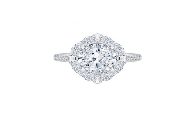 Shah Luxury 14k White Gold Diamond Semi-Mount Engagement Ring